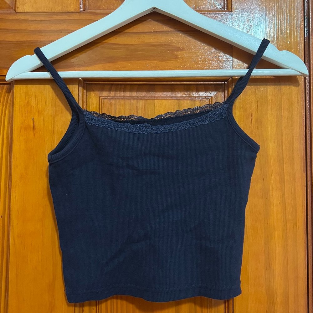 Yesstyle: Lace-Trim Bow Accent Crop Cami Top, Size Medium